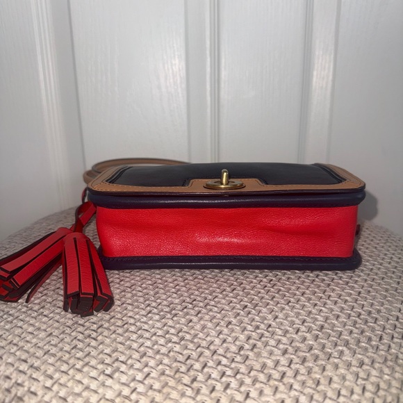 COACH COLOR BLOCK LEGACY TASSLE LEATHER CROSSBODY BAG EUC #19898 - Picture 11 of 14